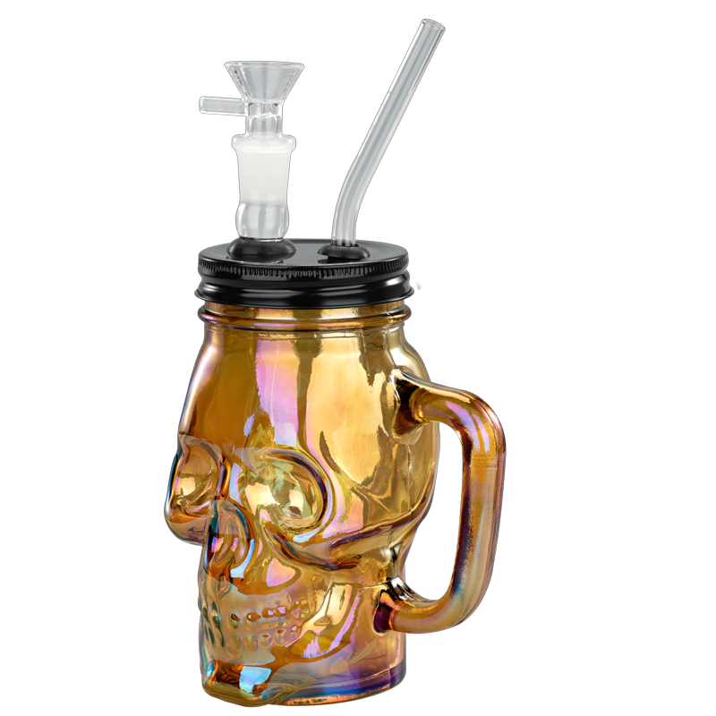 TOPPUFF® | 6″ Skull Cup Glass Bong – Surface Painting Colors [JTOP01.1006]