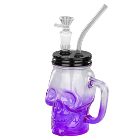 TOPPUFF® | 6″ Skull Cup Glass Bong – Surface Painting Colors [JTOP01.1006]