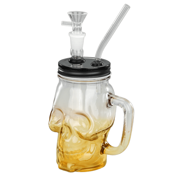 TOPPUFF® | 6″ Skull Cup Glass Bong – Surface Painting Colors [JTOP01.1006]