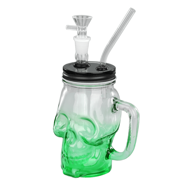TOPPUFF® | 6″ Skull Cup Glass Bong – Surface Painting Colors [JTOP01.1006]