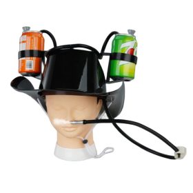 Party Sip Hands-Free Dual Drink Drinking Helmet – Cowboy Hat