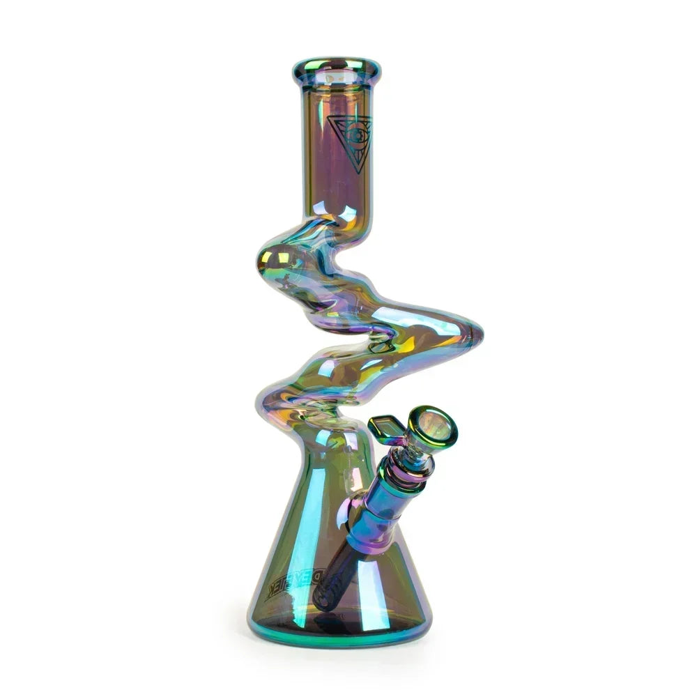 Red Eye 12" Terminator Triple Zong Green Beaker Bong