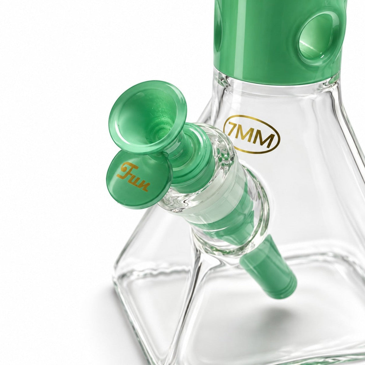 Fortune 18" 7mm Square Base Glass Water Pipe – 50mm Neck