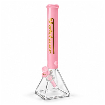 Fortune 18" 7mm Square Base Glass Water Pipe – 50mm Neck