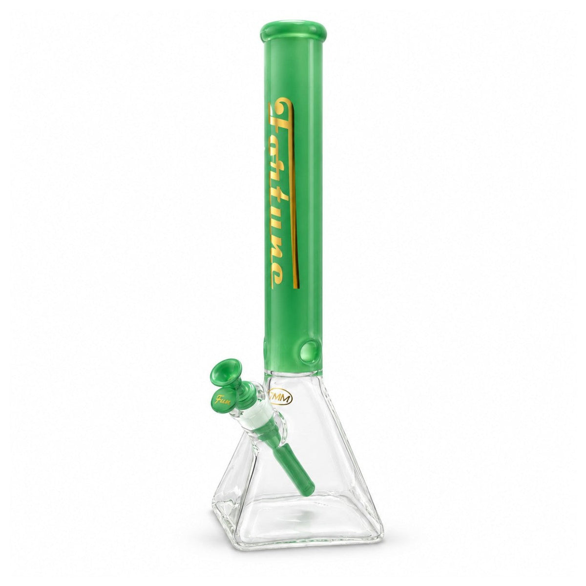 Fortune 18" 7mm Square Base Glass Water Pipe – 50mm Neck