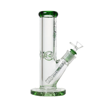 Johnny Green | 10″ 9mm Straight Tube with Grid Percolator Slide – Green (MJG-011)
