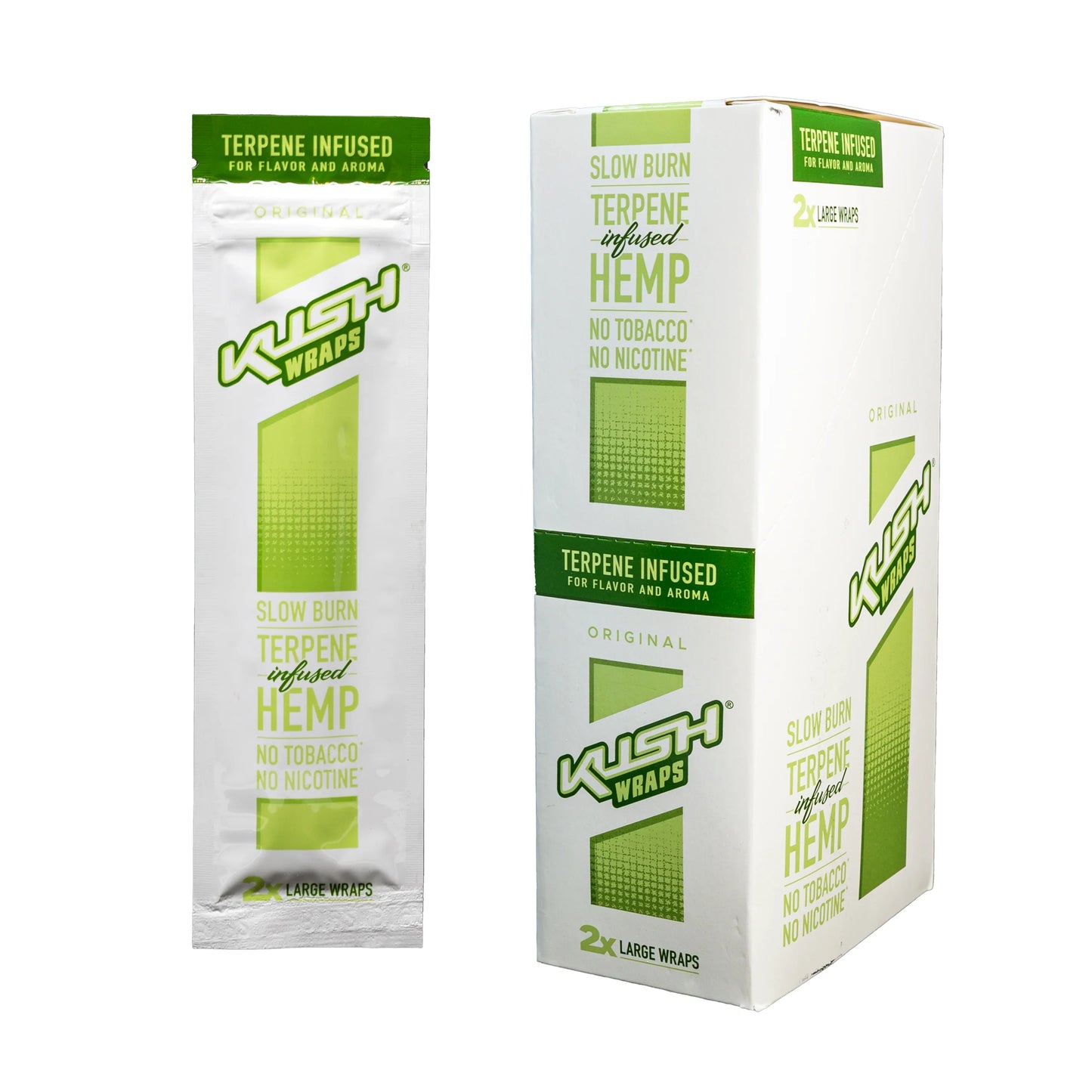 KUSH® | Terpene Wraps – 2 Pack (15 Pouches / Box)