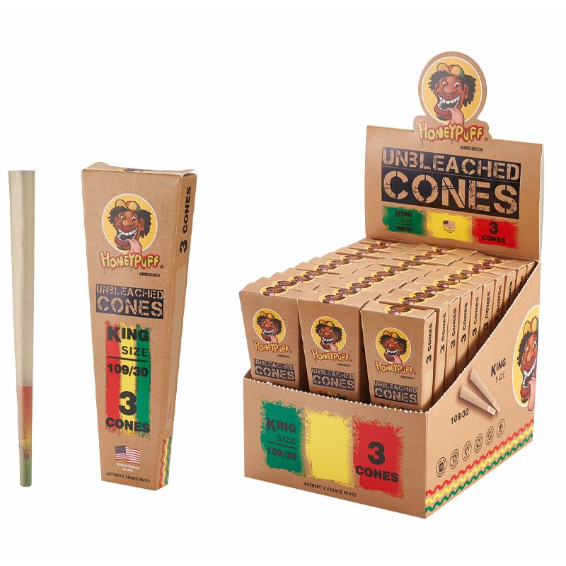 HoneyPuff | Pre-Rolled Unbleached Cones –  30 Packs/Display [P1173-02]