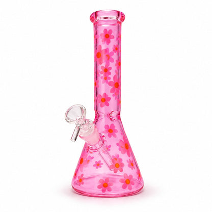 10" Daisy Pattern Colored Glass Beaker