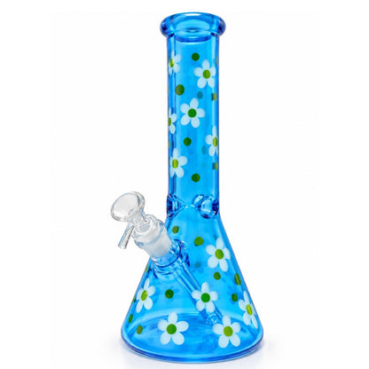 10" Daisy Pattern Colored Glass Beaker