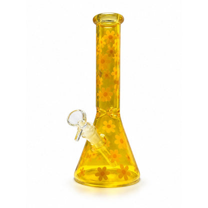 10" Daisy Pattern Colored Glass Beaker