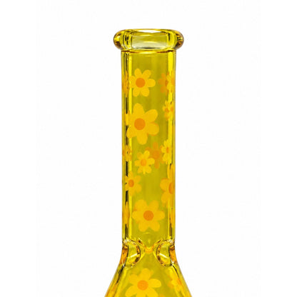 10" Daisy Pattern Colored Glass Beaker
