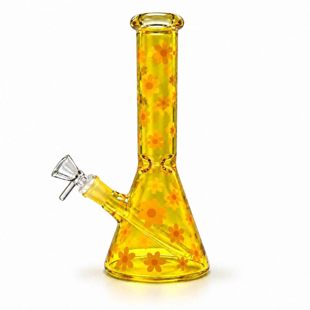 10" Daisy Pattern Colored Glass Beaker