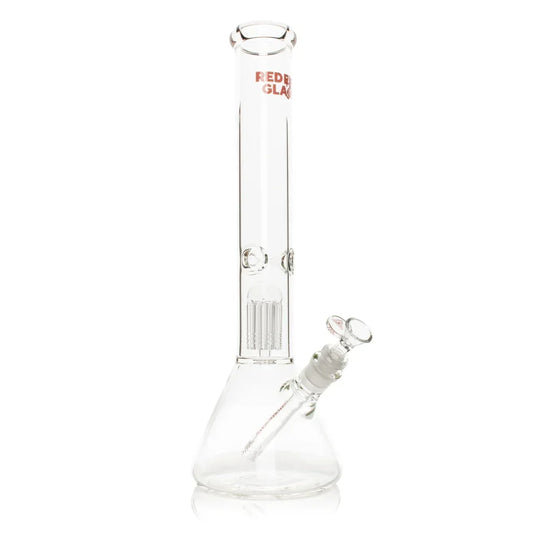 Red Eye Glass 16" Jammer Dual Chamber 8 Arm Tree Perc Beaker Bong
