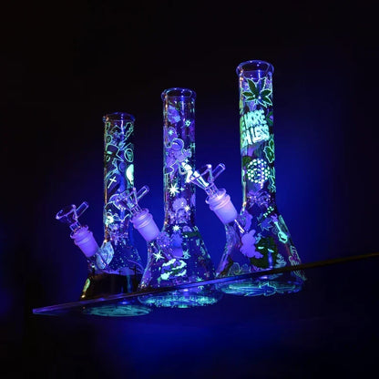 SC Red Eye Glass 10" Glow in the Dark Spaced Out Beaker Bong