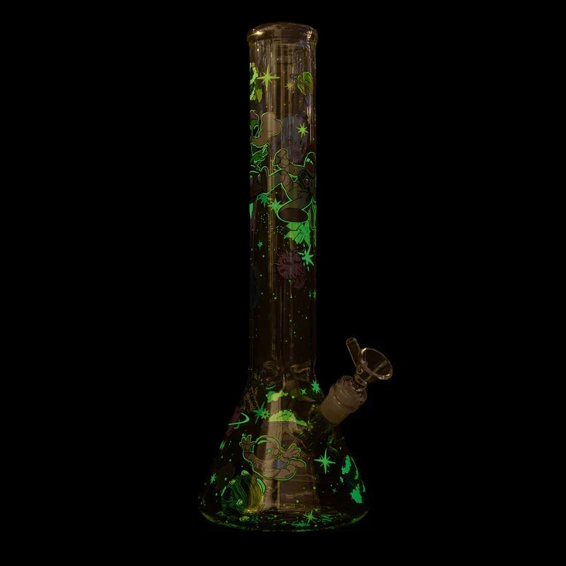 Red Eye Glass 15" Glow in the Dark Lost in Space Beaker Bong