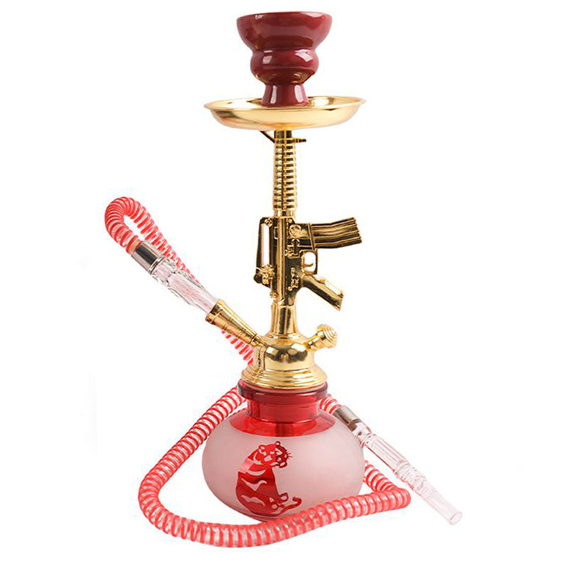 12" Hookah Single Hose, Tiger47 Shape Red Color [SMKE-015]_0
