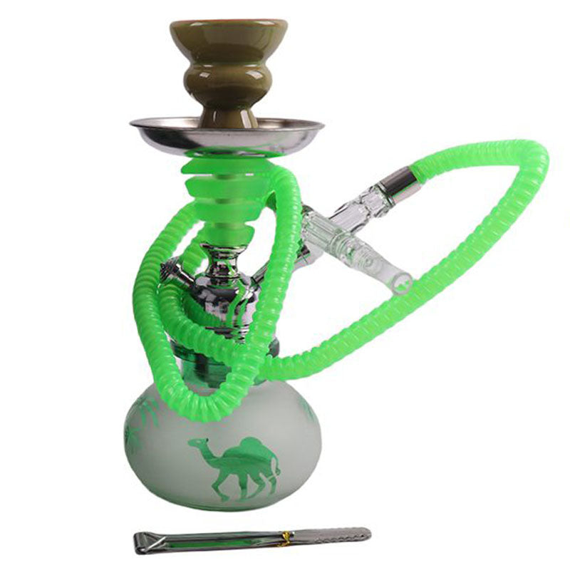 10" Hookah Single Hose, DUNES Shape Green Color [SMKE-016]_0