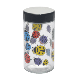 180ml Glass Storage Jar with Sticker Design – Compact & Stylish [SMKZ-145]