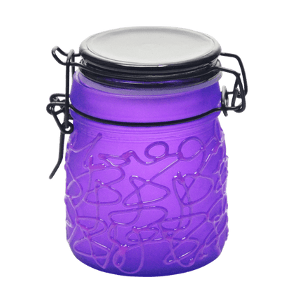 Spider Web Design Glass Storage Jar – Purple-Multiple Sizes Available [SMKZ-139]
