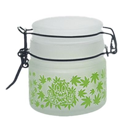 Green Leaf Glass Storage Jar-Multiple Sizes Available [SMKZ-144]