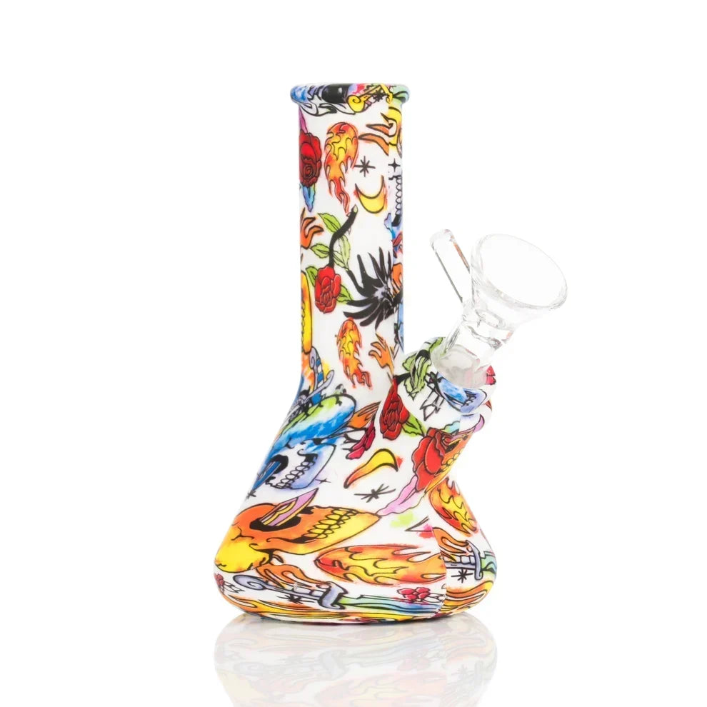 Lit Silicone 5" Tattoo Water Pipe