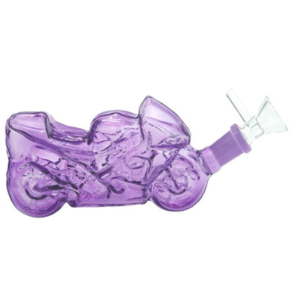 7″ Purple Heavy Bike Soft Glass Bong [TX217]