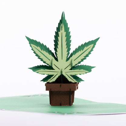 Intricate Greetings | Cannabis Leaf 3D Pop-Up Card – For Any Occasion