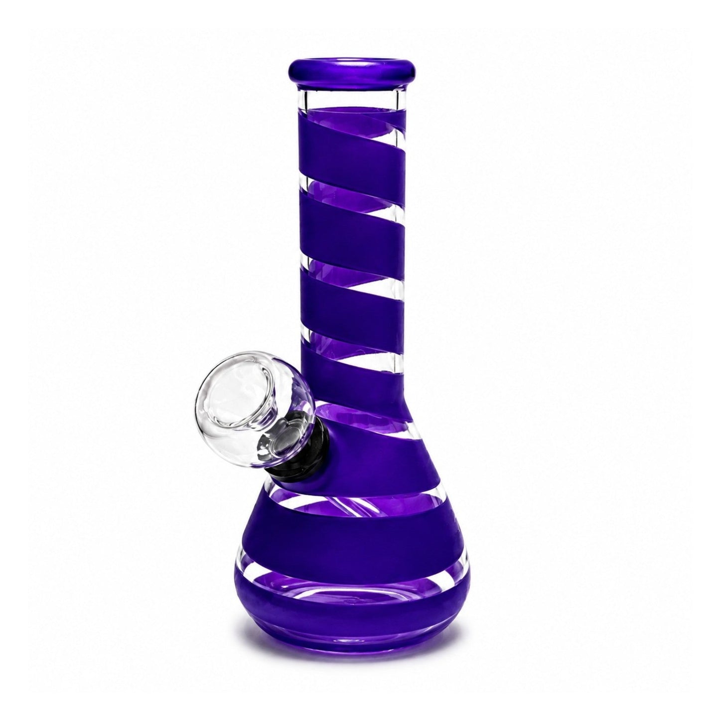 6" Spiral Stripe Mini Glass Beaker Bong – Assorted Colors