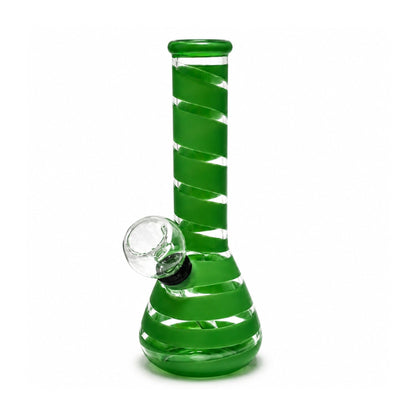 6" Spiral Stripe Mini Glass Beaker Bong – Assorted Colors