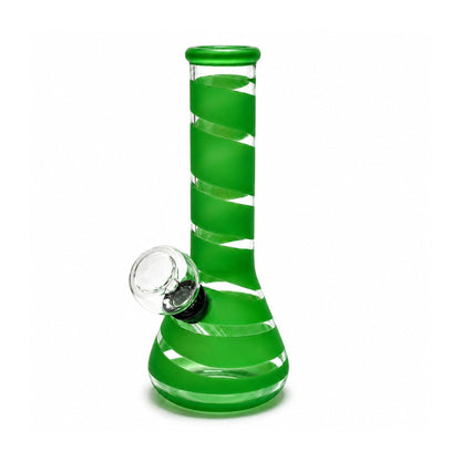 6" Spiral Stripe Mini Glass Beaker Bong – Assorted Colors