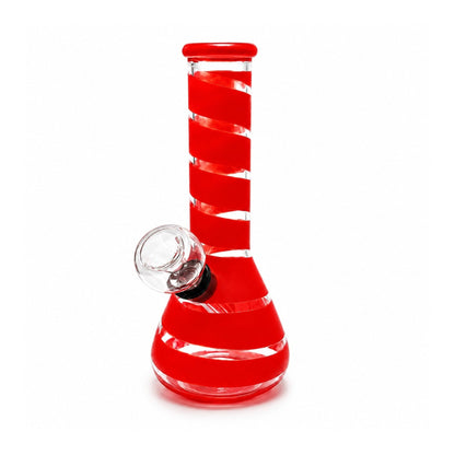 6" Spiral Stripe Mini Glass Beaker Bong – Assorted Colors