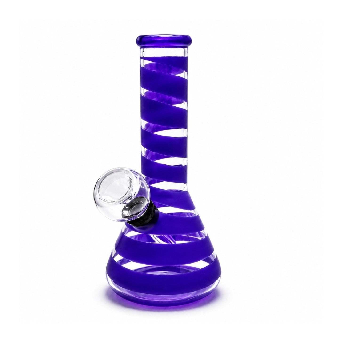 6" Spiral Stripe Mini Glass Beaker Bong – Assorted Colors