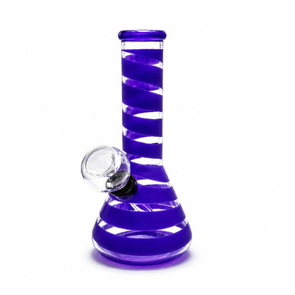 6" Spiral Stripe Mini Glass Beaker Bong – Assorted Colors