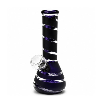 6" Spiral Stripe Mini Glass Beaker Bong – Assorted Colors