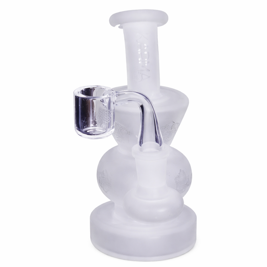 Karma | 6" Sandblasted Hourglass Glass Dab Rig