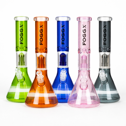 FOGGX | 14" Colored Glass Water Pipe with Percolator [FTLL09]