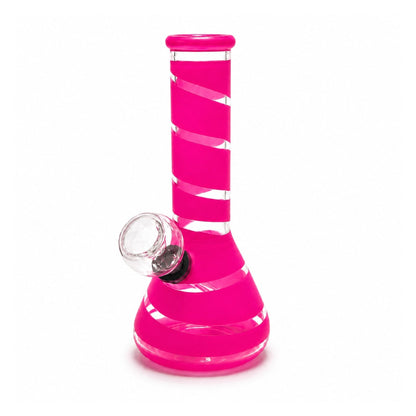 6" Spiral Stripe Mini Glass Beaker Bong – Assorted Colors