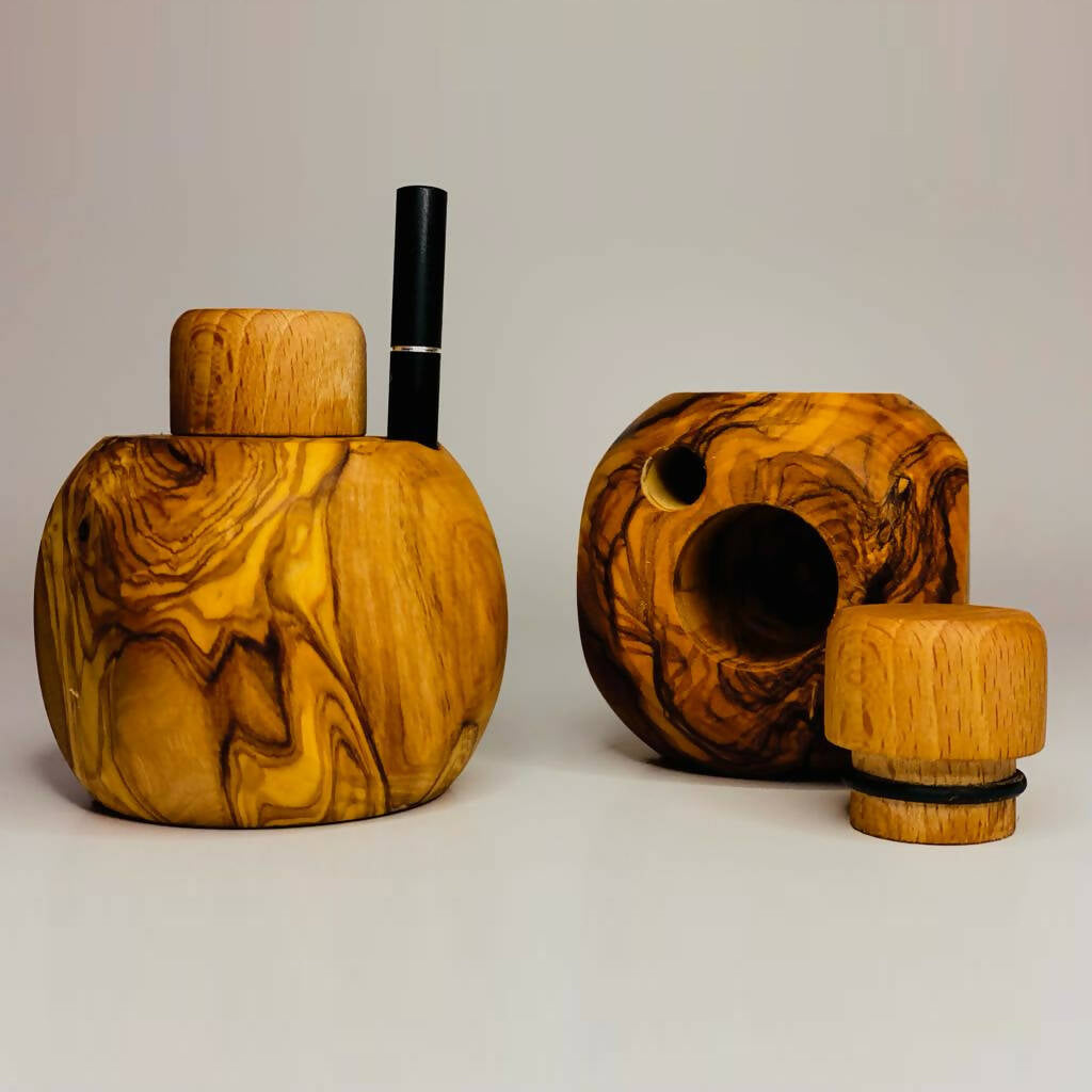 VOW | Olive Wood Apple Dugout/Smoker's Gift 1_3