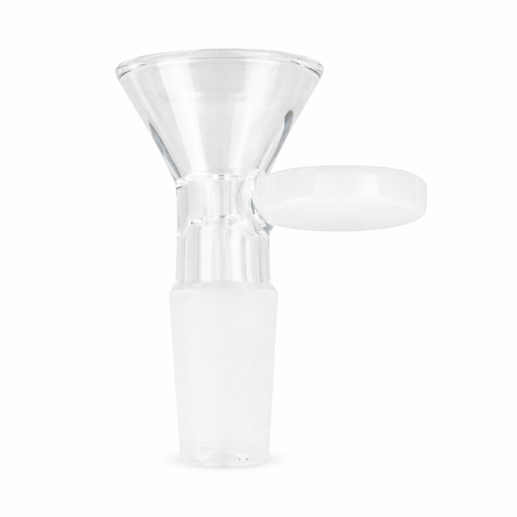 Glass Bowl with Milk Color Round Handle – 14mm (Pack of 3)