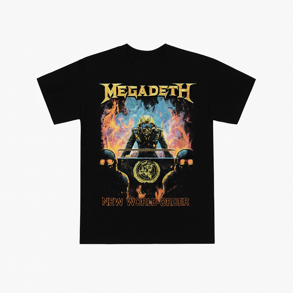 Megadeth | “New World Order” Short Sleeve Unisex Black T-Shirt – Officially Licensed Rock Band Tee
