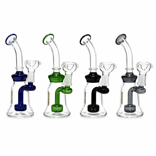 8" Color Accent Circ Perc Glass Dab Rig