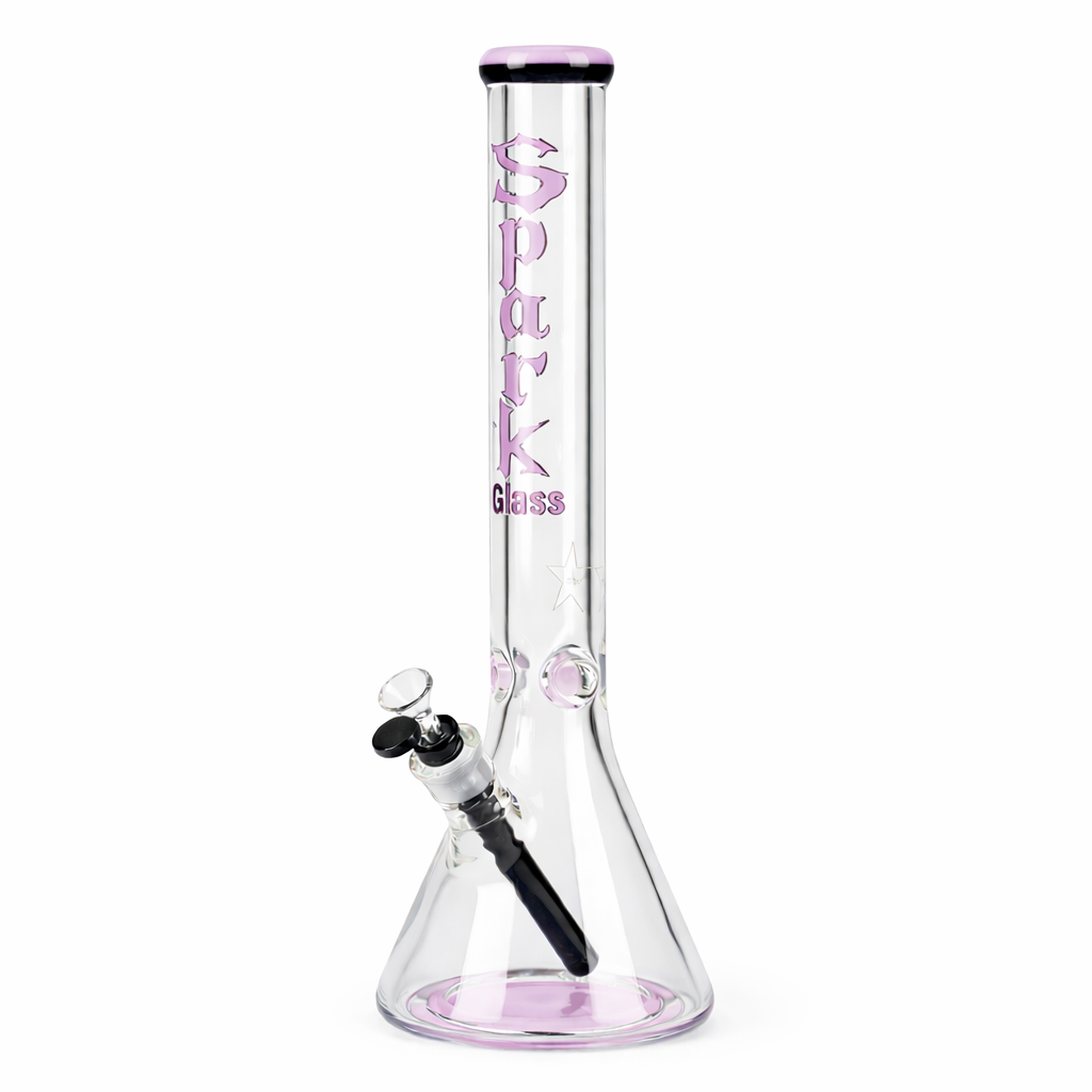 Spark  | 18" 9 mm glass water bong with thick base