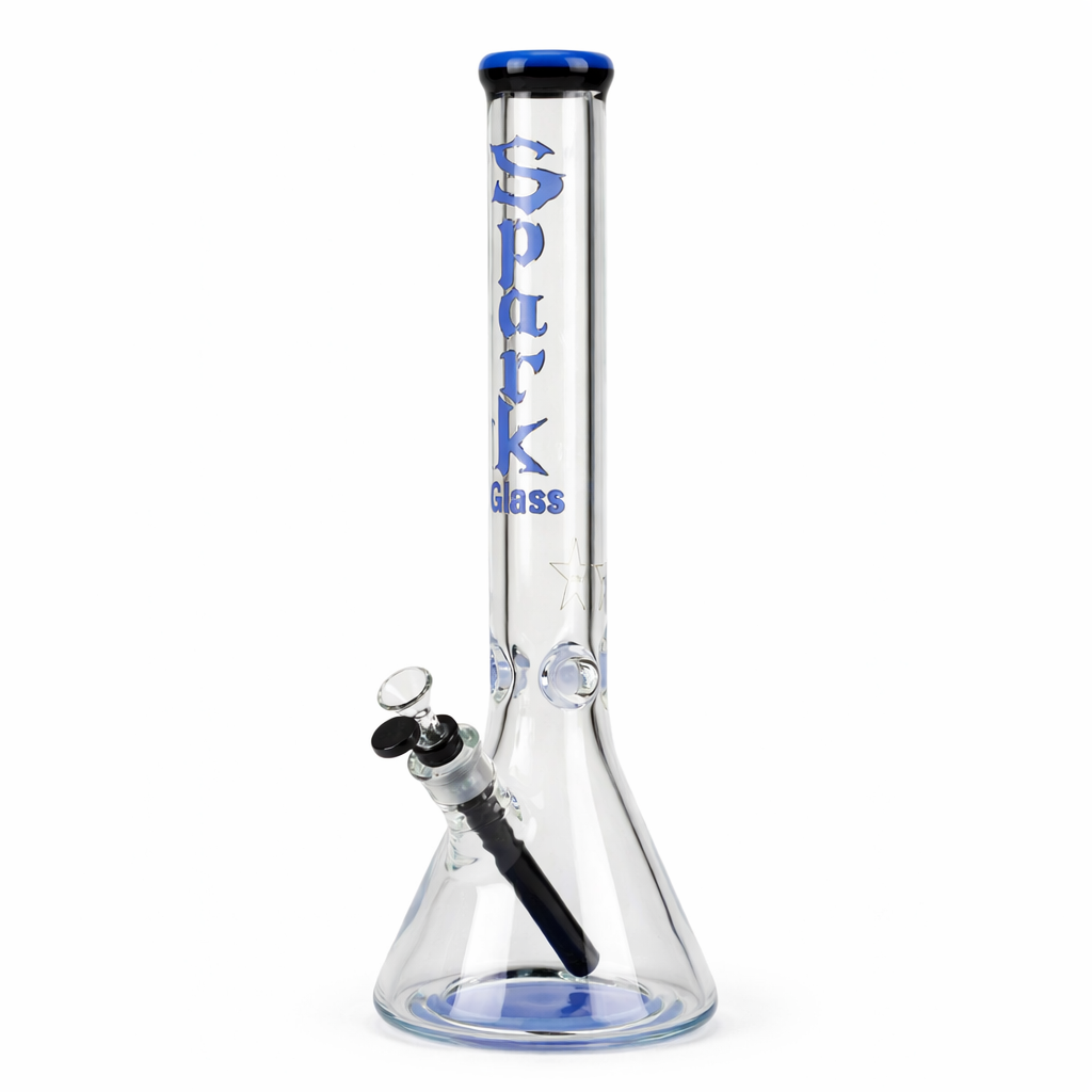Spark  | 18" 9 mm glass water bong with thick base