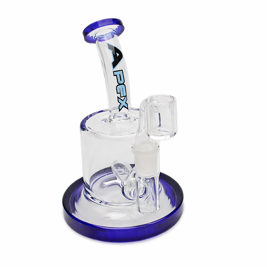 Apex | 4" Mini Inline Glass Concentrate Rig  with Banger (Blue)