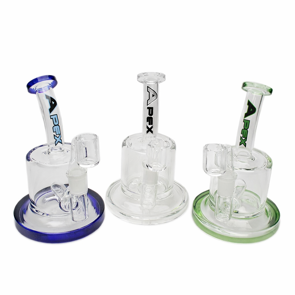 Apex | 4" Mini Inline Glass Concentrate Rig  with Banger (Blue)