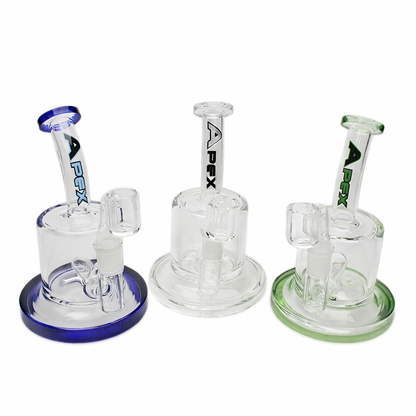 Apex | 4" Mini Inline Glass Concentrate Rig  with Banger (Blue)