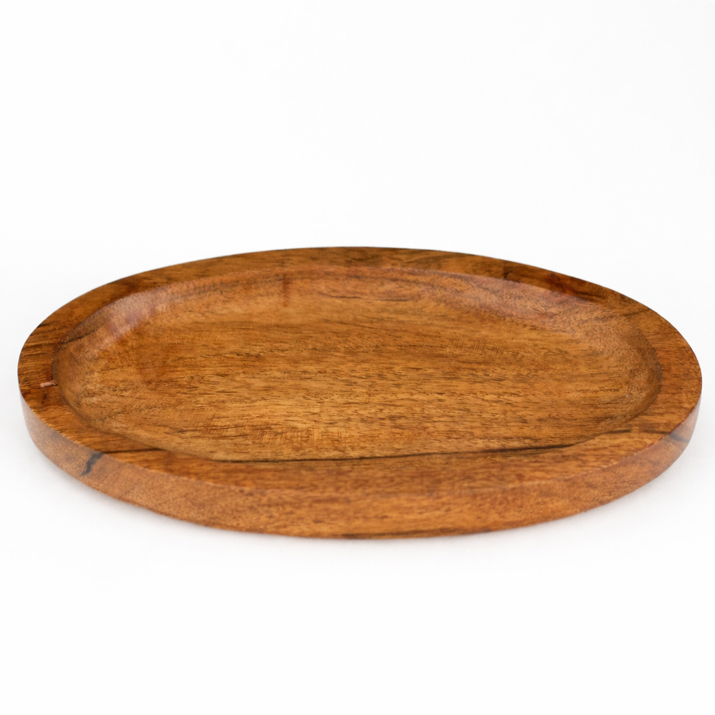 TBBC | Natural Hardwood oval Rolling Tray
