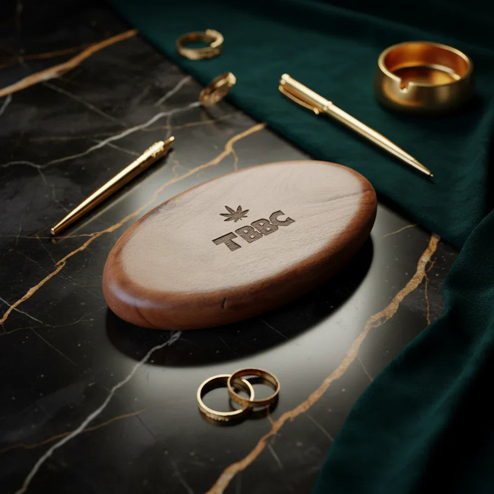 Tbbc Shell Set TBBC | Natural Hardwood oval Rolling Tray – Smoqueen
