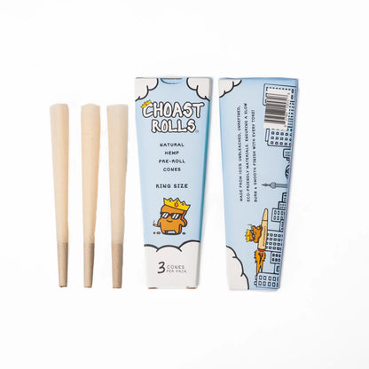 Choast Rolls | 3 Pack King Size Hemp Cones- 24 Packs Per Box | Made in France_1
